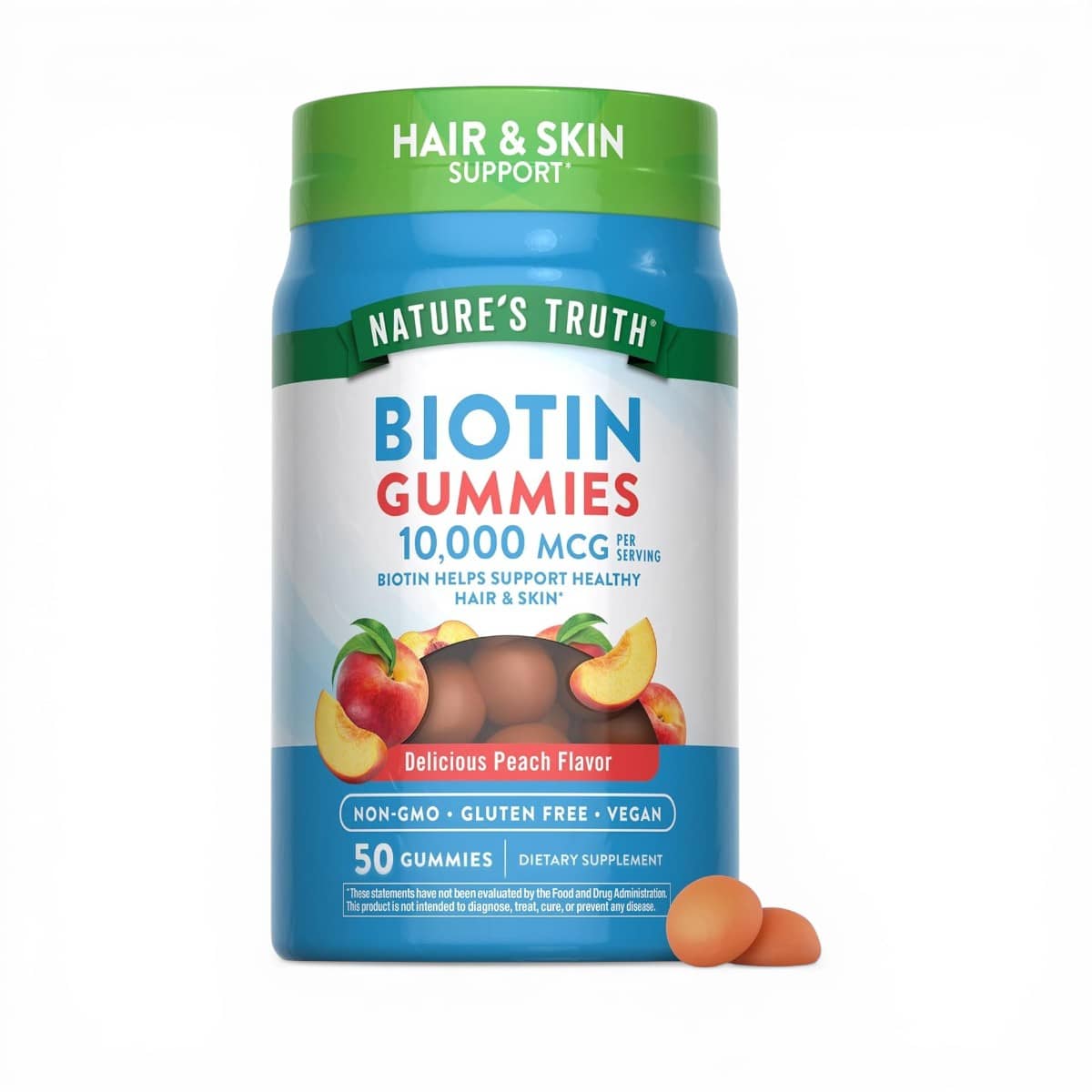 Nature's Truth, Biotin Gummies, Delicious Peach, 50 Gummies (5,000 mcg per Gummy) 1