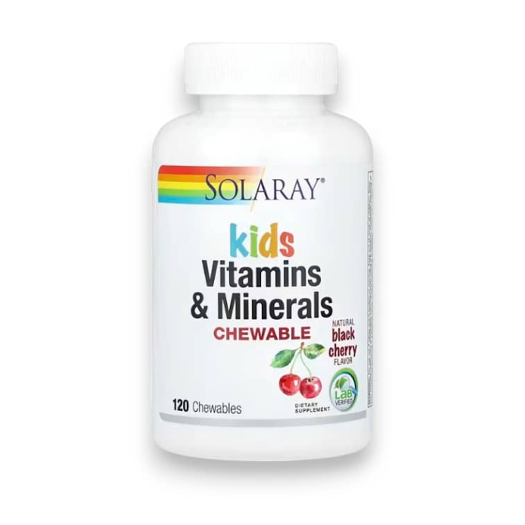 Solaray, Kids Vitamins & Minerals Chewable, Natural Black Cherry, 120 Chewables 1