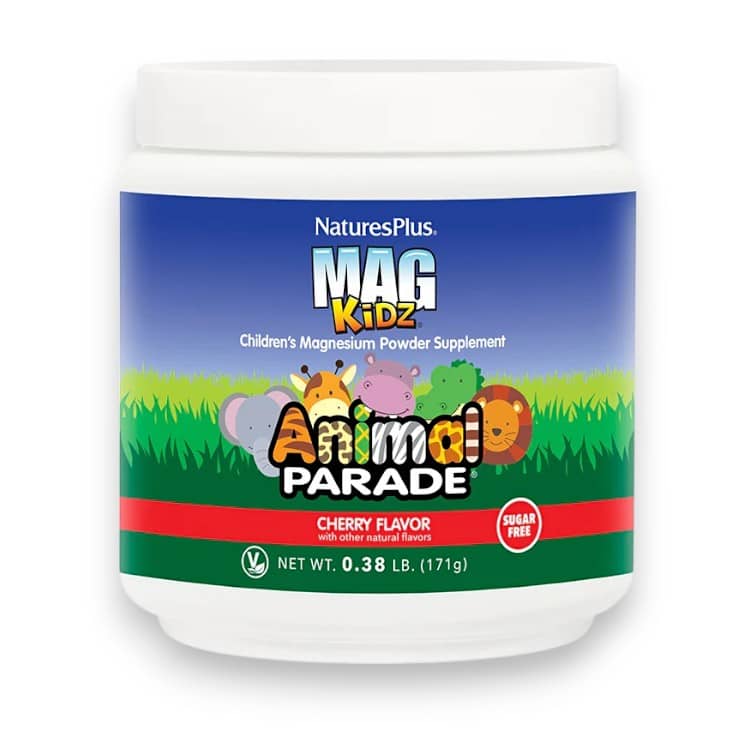 NaturesPlus, Mag Kidz, Animal Parade, Children's Magnesium Powder Supplement, Cherry, 0.38 lb (171 g) 1