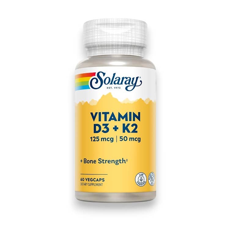 Solaray, Vitamin D3 + K2, 60 VegCaps 1