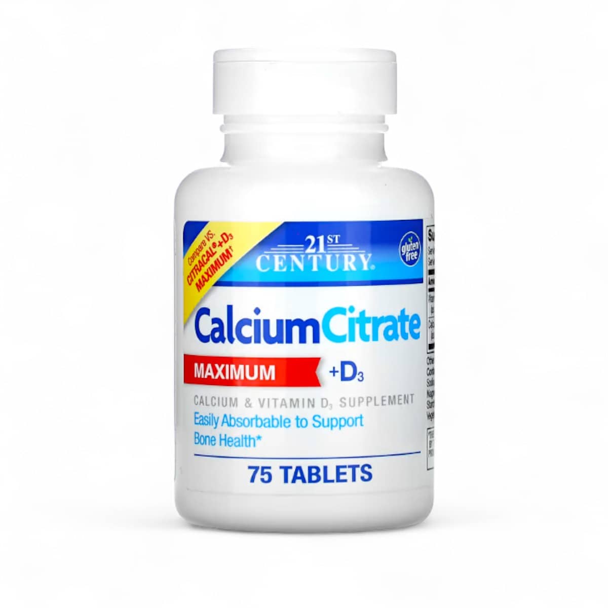 21st Century, Calcium Citrate + D3 Maximum, 75 Tablets 1