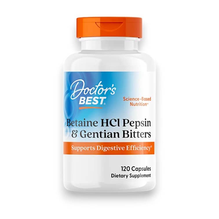 Doctor's Best, Betaine HCl Pepsin & Gentian Bitters, 120 Capsules 1