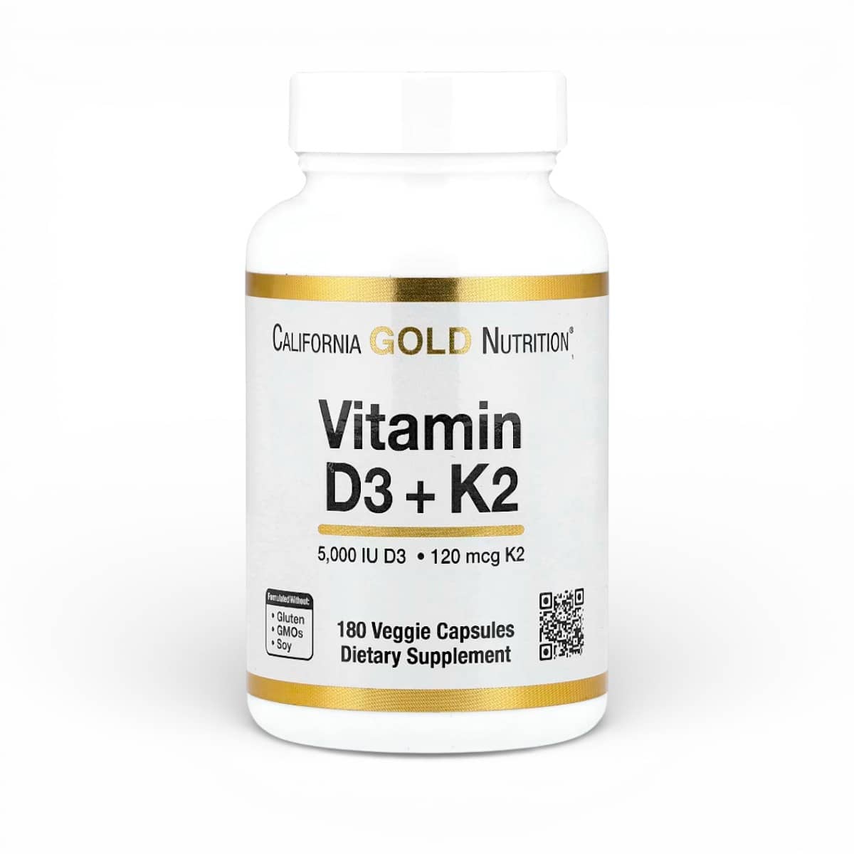 California Gold Nutrition, Vitamin D3 + K2 as MK-7, 180 Veggie Capsules 1