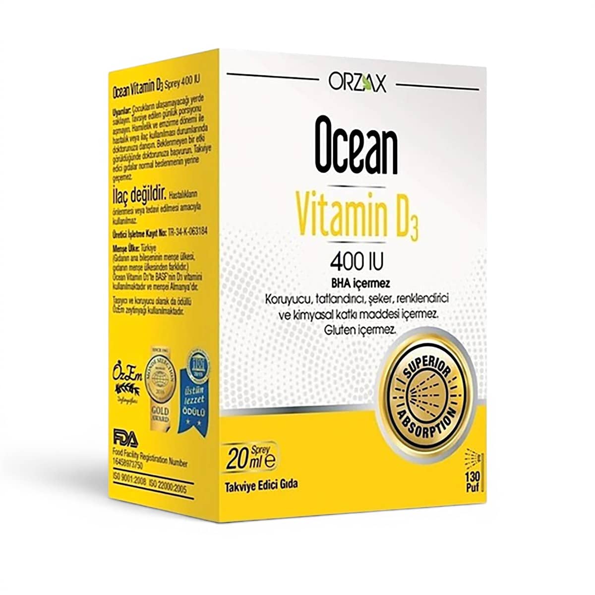 OCEAN, VITAMIN D3 400IU DROP 20 ML 1