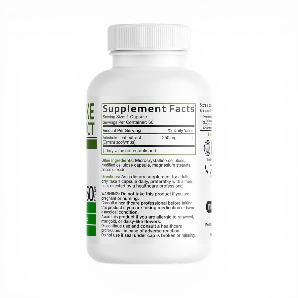 Bronson, Artichoke leaf extract , 250mg, 60 Count 2