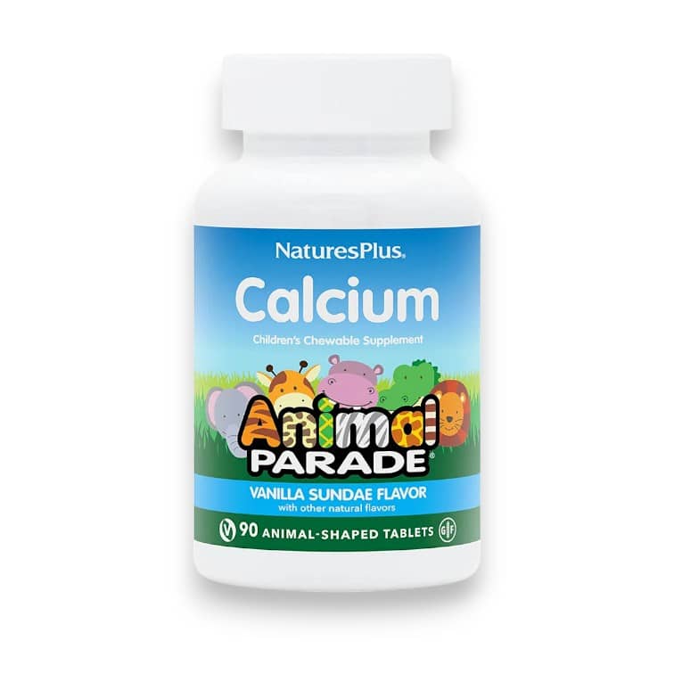 NaturesPlus, Animal Parade, Calcium, Children's Chewable Supplement, Vanilla Sundae, 90 Animal-Shaped Tablets 1