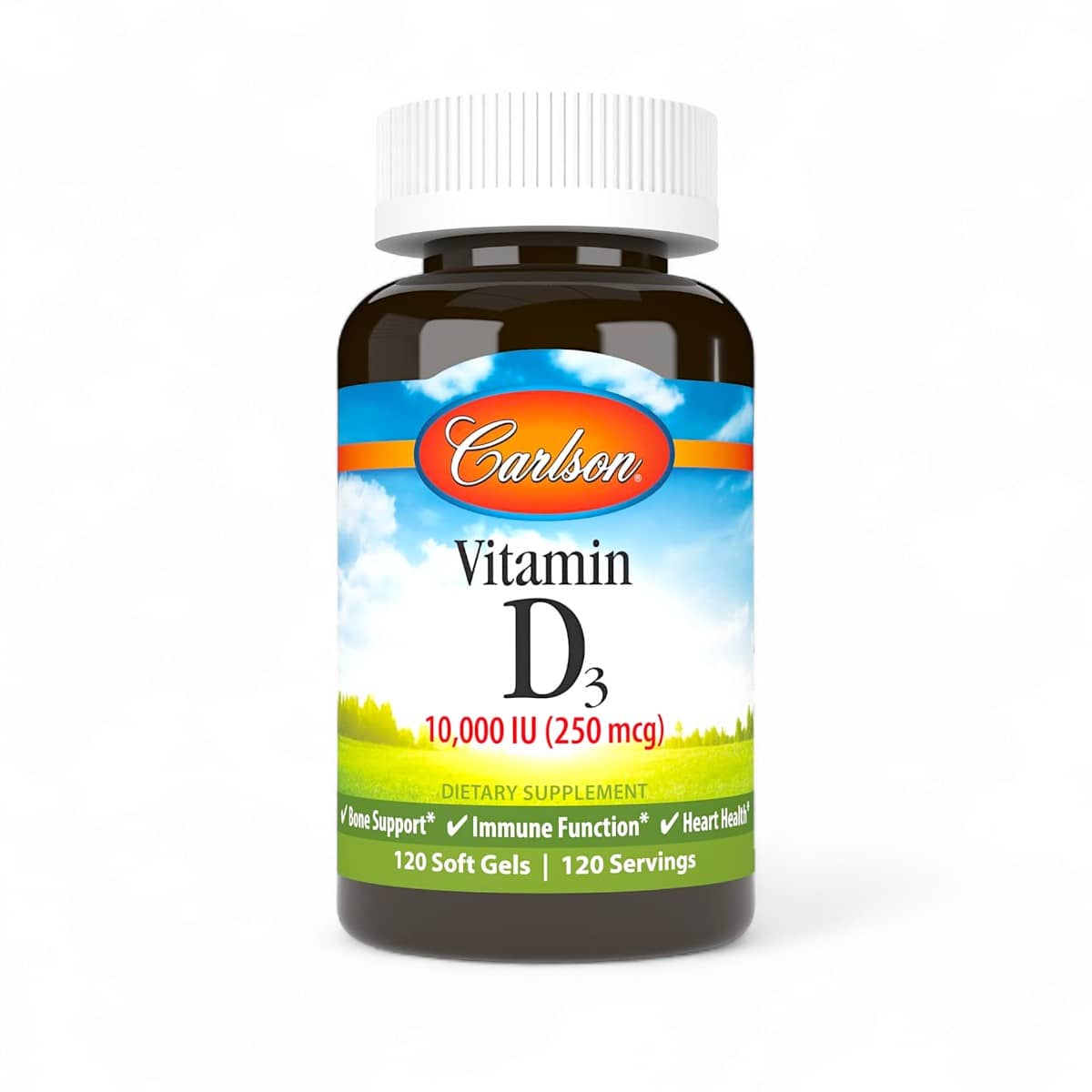 Carlson, Vitamin D3, 250 mcg (10,000 IU), 120 Soft Gels 1