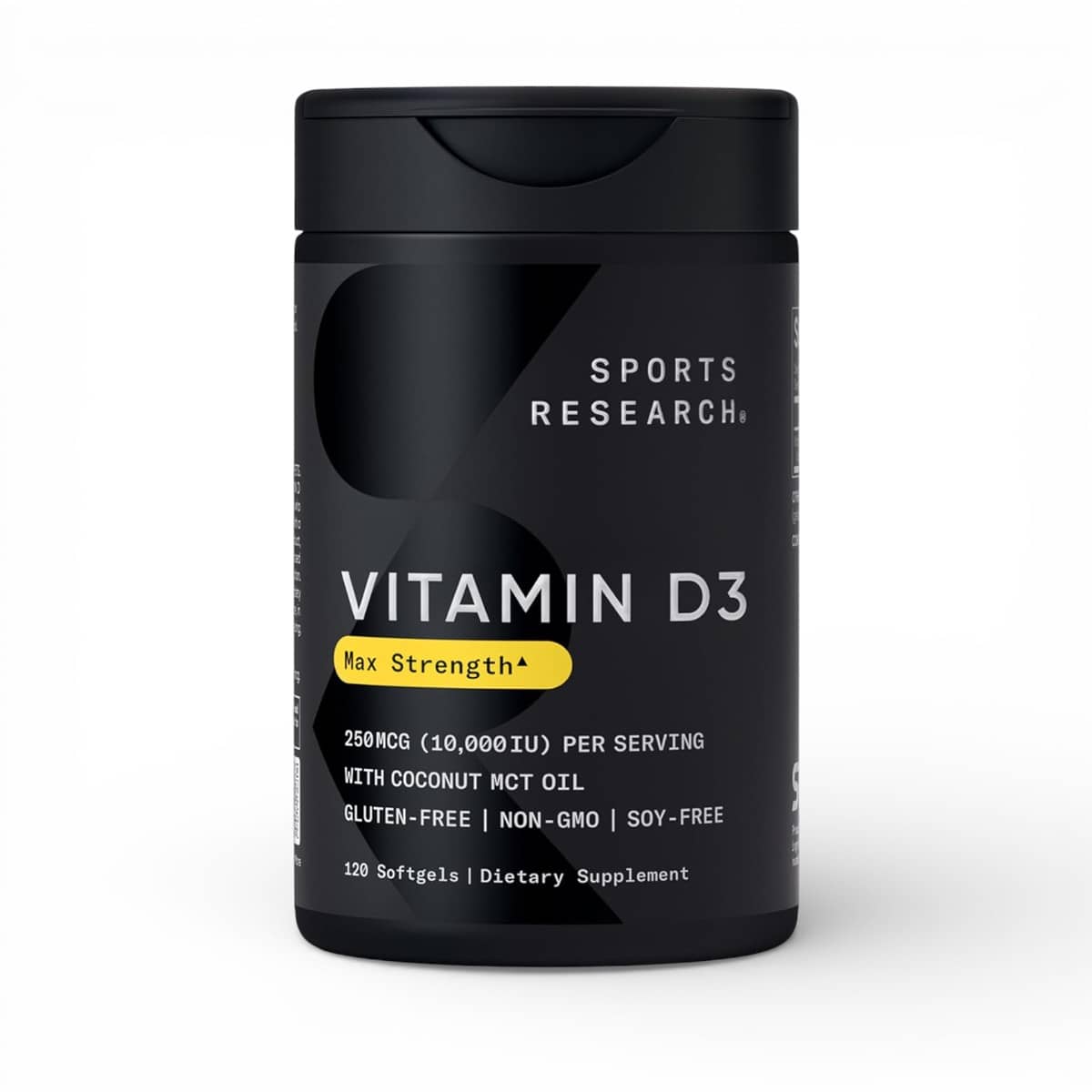 Sports Research, Vitamin D3, Max Strength, 250 mcg (10,000 IU), 120 Softgels 1