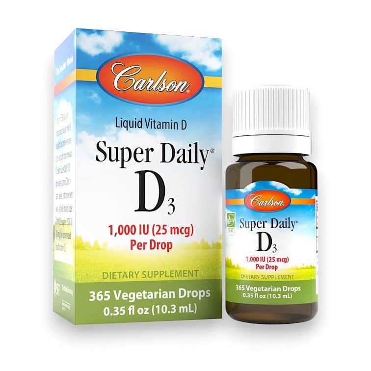 Carlson, Super Daily D3, 25 mcg (1,000 IU), 0.35 fl oz (10.3 ml) 1