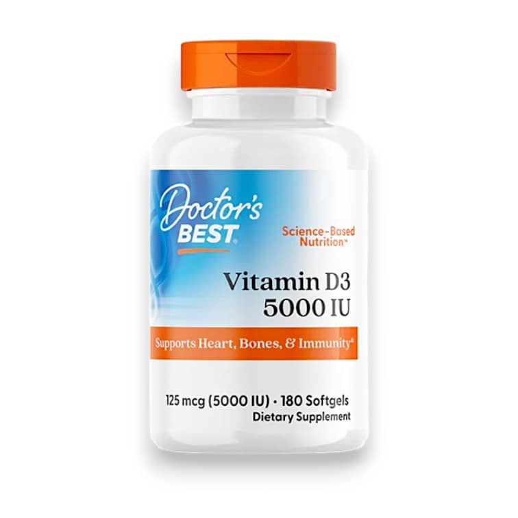 Doctor's Best, Vitamin D3, 125 mcg (5,000 IU), 180 Softgels 1