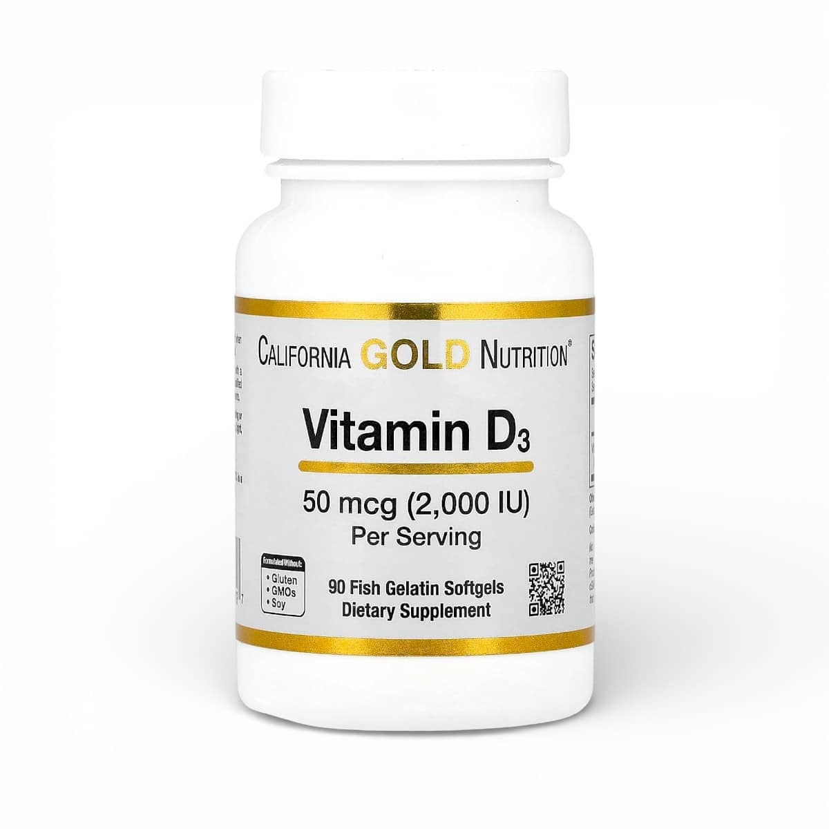 California Gold Nutrition, Vitamin D3, 50 mcg (2,000 IU), 90 Fish Gelatin Softgels 1