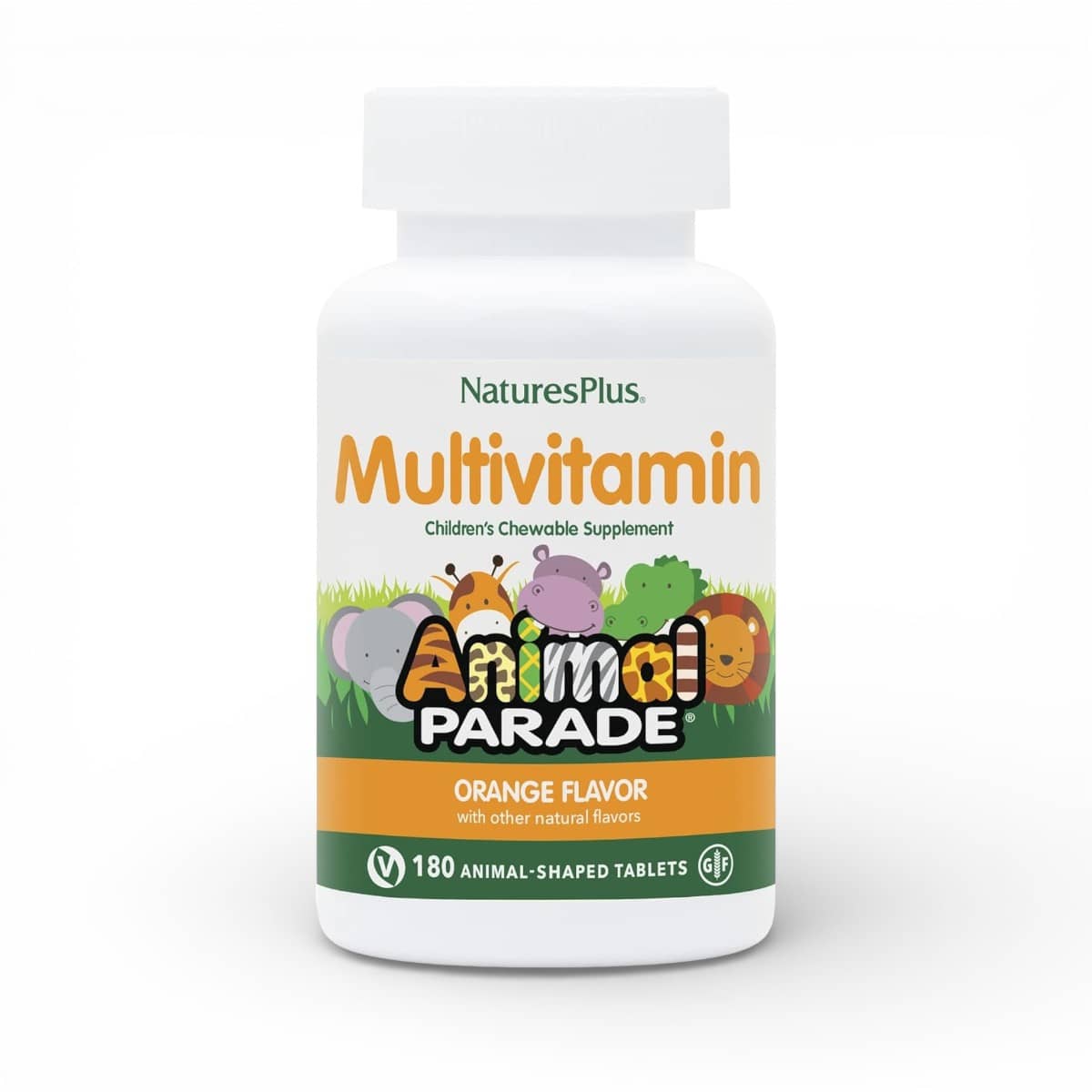 NaturesPlus, Animal Parade®, Multivitamin Children's Chewable Supplement, Orange, 180 Animal-Shaped Tablets 1
