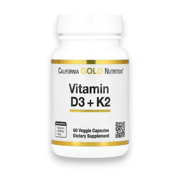 California Gold Nutrition, Vitamin D3 + K2, 60 Veggie Capsules 1