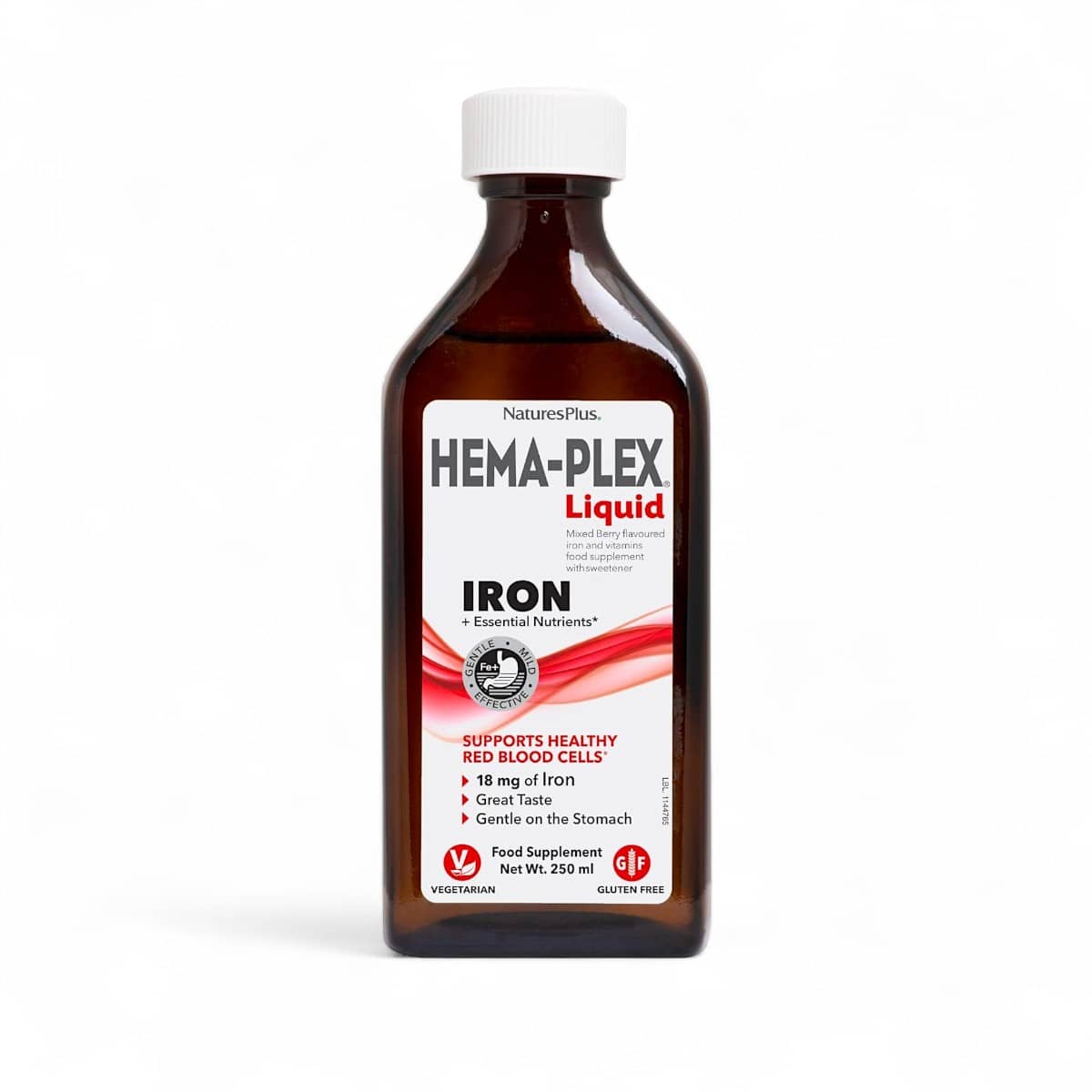 NaturesPlus, Hema-Plex® Liquid, Iron + Essential Nutrients, Mixed Berry, 8.5 fl oz (250 ml) 1