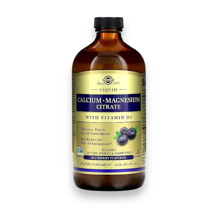 Solgar, Calcium Magnesium Citrate Liquid with Vitamin D3, Blueberry, 16 fl oz (473 ml) 1