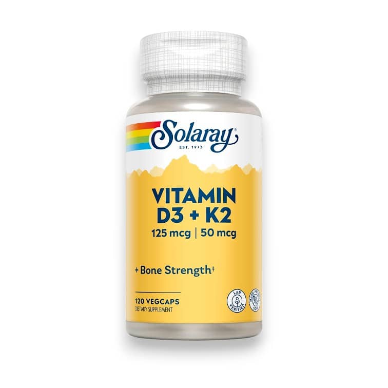 Solaray, Vitamin D3 + K2, 120 VegCaps 1