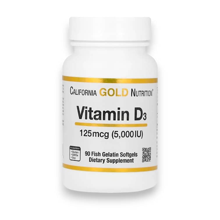 California Gold Nutrition, Vitamin D3, 125 mcg (5,000 IU), 90 Fish Gelatin Softgels 1