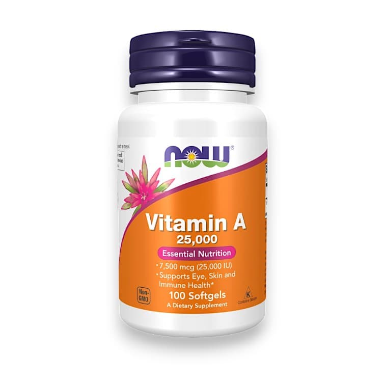 NOW Foods, Vitamin A, 7,500 mcg (25,000 IU), 100 Softgels