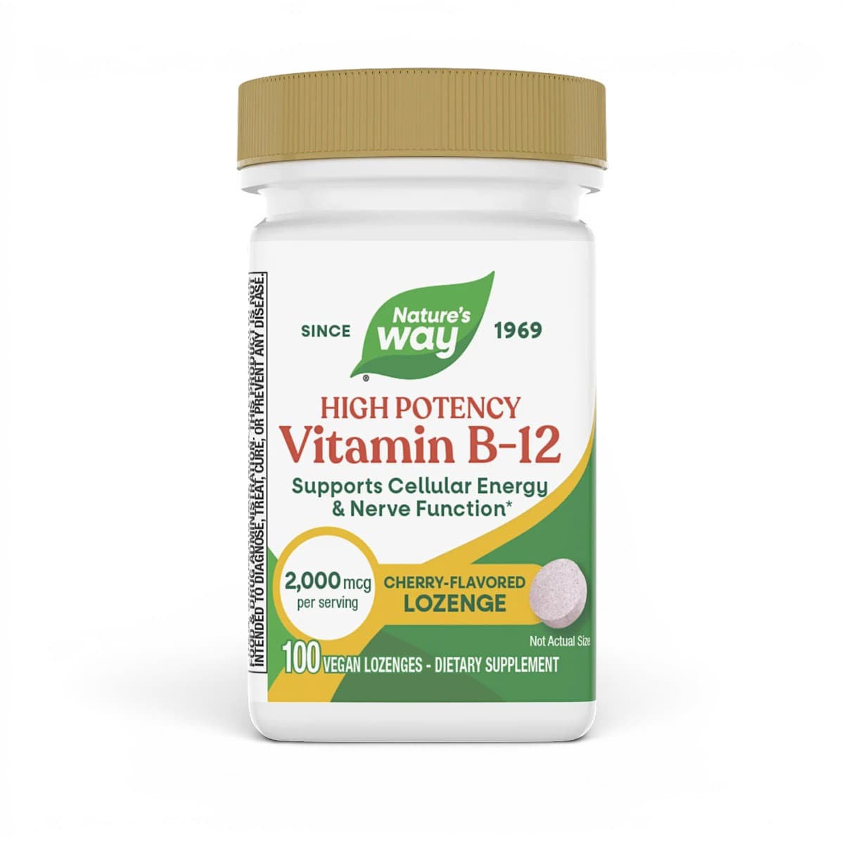Nature's Way, Vitamin B12 Lozenges, Cherry, 2,000 mcg, 100 Vegan Lozenges