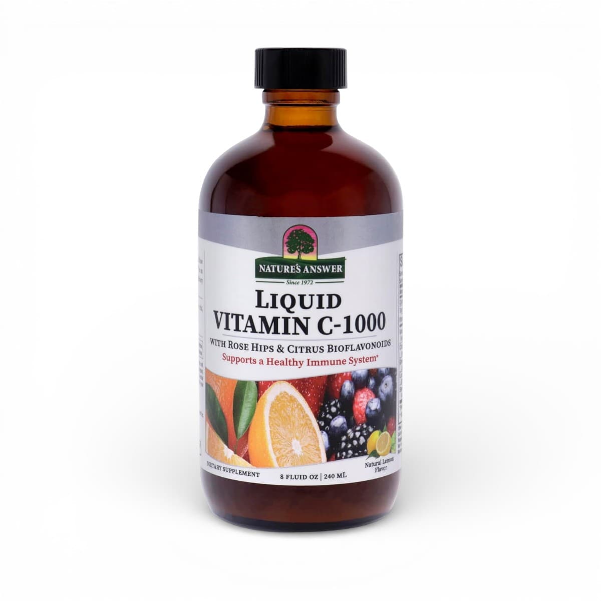 Nature's Answer, Liquid Vitamin C-1000 with Rose Hips & Citrus Bioflavonoids, Natural Lemon, 8 fl oz (240 ml)