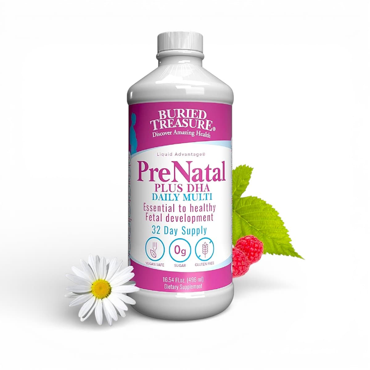 Buried Treasure, PreNatal Plus DHA Daily Multi Liquid Advantage, 496 ml