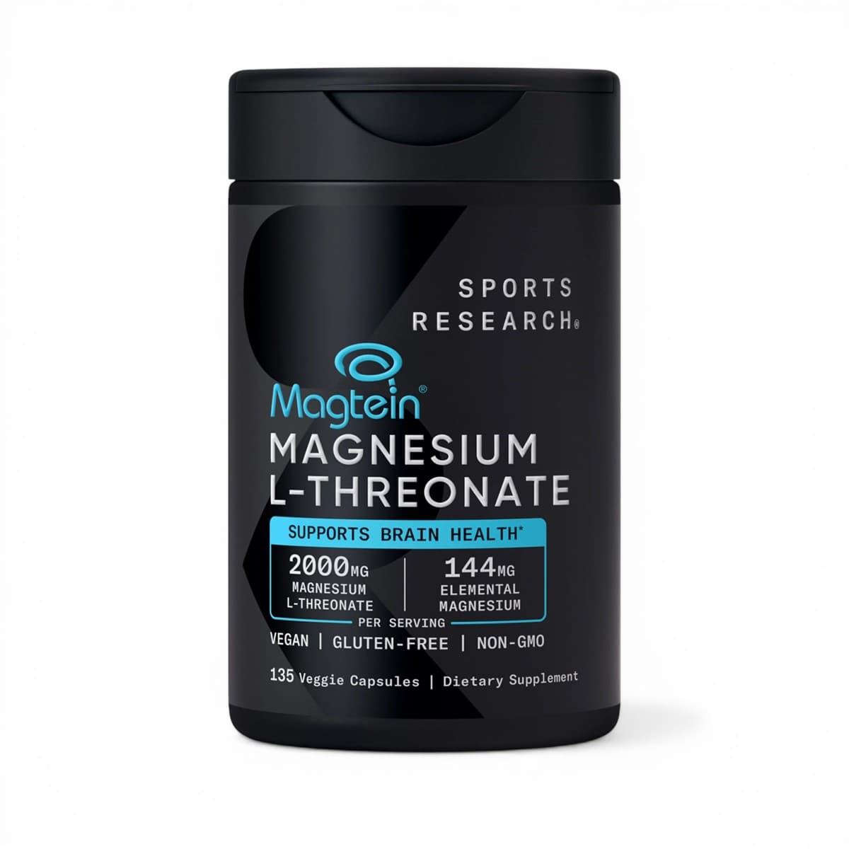 Sports Research, Magtein®, Magnesium L-Threonate, 135 Veggie Capsules (666 mg per Capsule)
