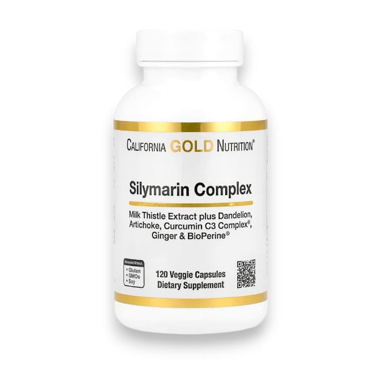 California Gold Nutrition, Silymarin Complex, Milk Thistle Extract Plus Dandelion, Artichoke, Curcumin C3 Complex®, Ginger, and BioPerine®, 120 Veggie Capsules