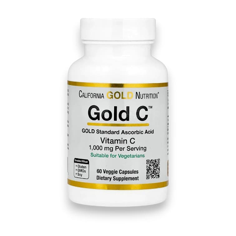 California Gold Nutrition, Gold C, USP Grade Vitamin C, 1,000 mg, 60 Veggie Capsules