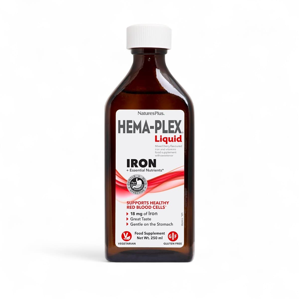 NaturesPlus, Hema-Plex® Liquid, Iron + Essential Nutrients, Mixed Berry, 8.5 fl oz (250 ml)