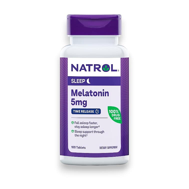 Natrol, Melatonin, Time Release, 5 mg, 100 Tablets