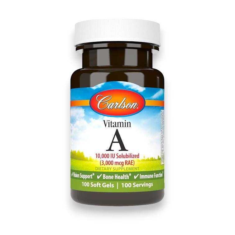 Carlson, Vitamin A, 3,000 mcg RAE (10,000 IU), 100 Soft Gels