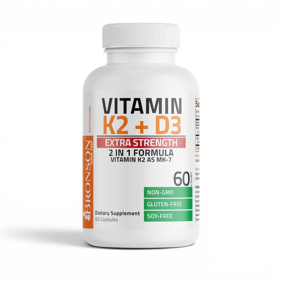 Bronson, D3+K2, Extra Strength, 10,000 IU, 60 Capsules