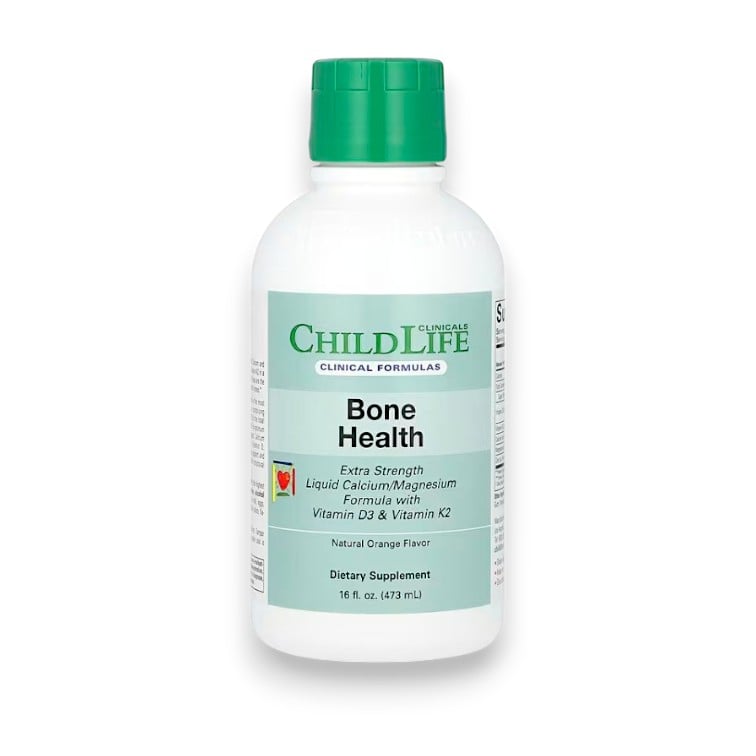 ChildLife Clinicals, Liquid Calcium/Magnesium Formula with Vitamin D3 & Vitamin K2, Extra Strength, Natural Orange, 16 fl oz (473 ml)