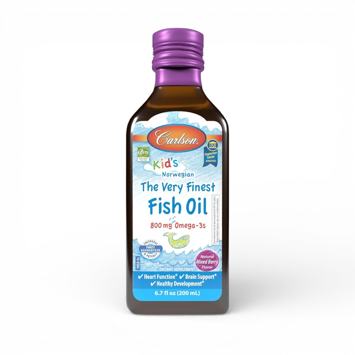 Carlson, Kid's, Norwegian, The Very Finest Fish Oil, Natural Mixed Berry, 800 mg, 6.7 fl oz (200 ml)