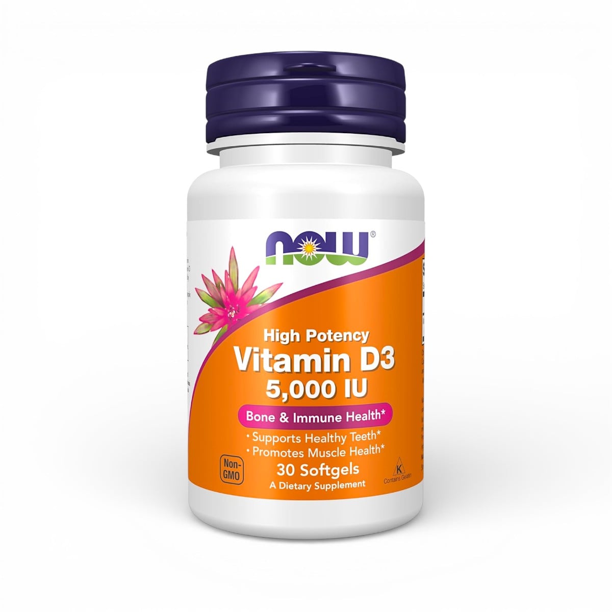 NOW Foods, Vitamin D-3, High Potency, 5,000 IU, 30 Softgels