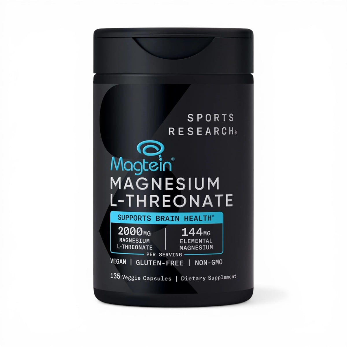 Sports Research, Magtein®, Magnesium L-Threonate, 135 Veggie Capsules (666 mg per Capsule)