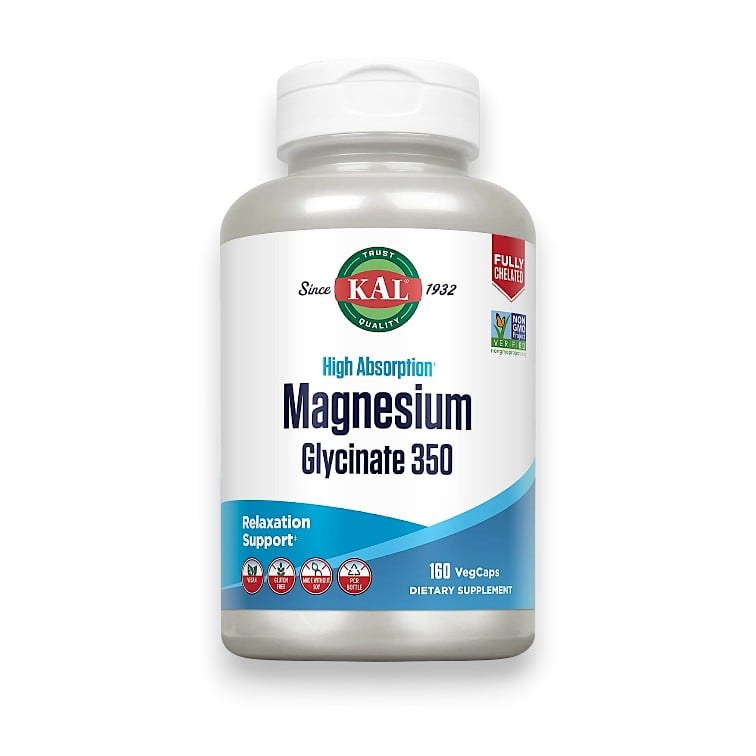 KAL, High Absorption Magnesium Glycinate 350, 160 VegCaps