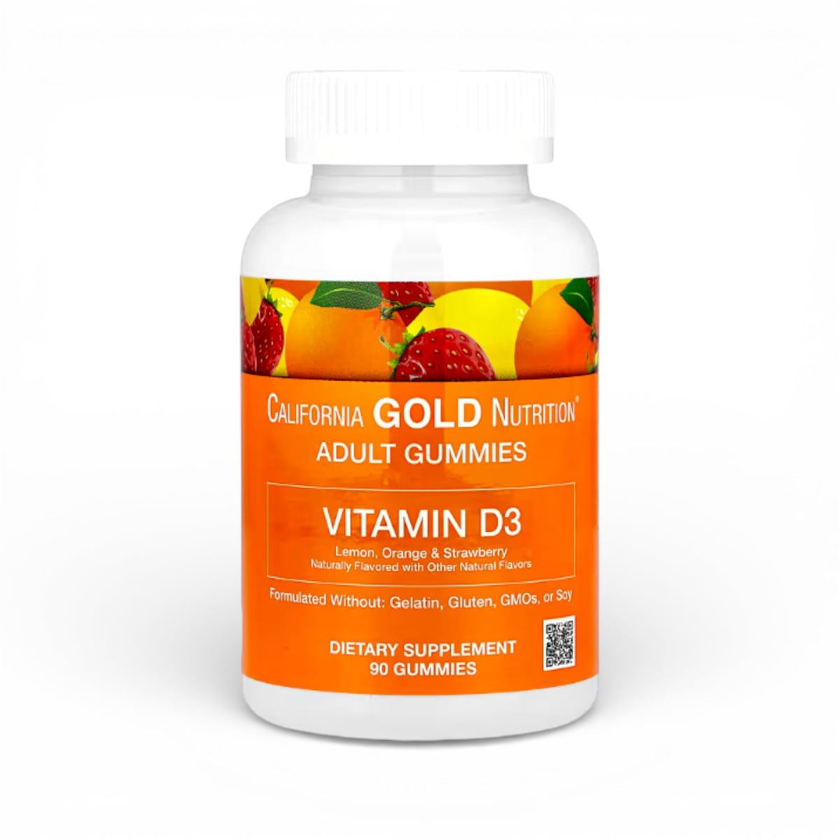 California Gold Nutrition, Vitamin D3 Gummies, Lemon, Orange, & Strawberry, 90 Gummies (25 mcg (1,000 IU per Gummy))