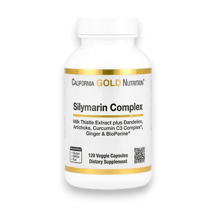 California Gold Nutrition, Silymarin Complex, Milk Thistle Extract Plus Dandelion, Artichoke, Curcumin C3 Complex®, Ginger, and BioPerine®, 120 Veggie Capsules