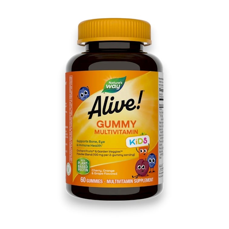 Nature's Way, Alive! Kids, Gummy Multivitamin, Cherry, Orange & Grape , 60 Gummies