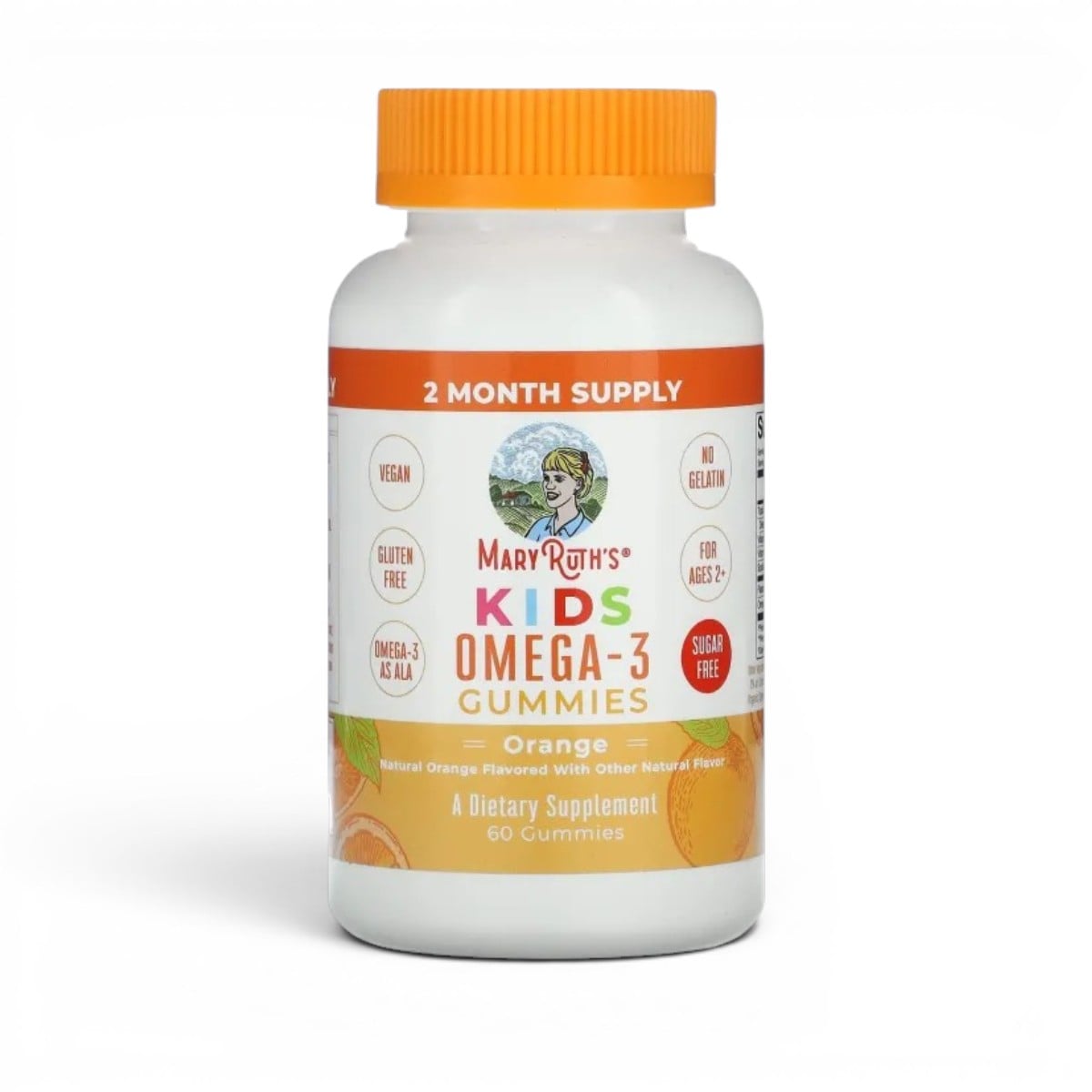 MaryRuth's, Kids Omega-3 Gummies, Ages 4+, Orange, 60 Gummies
