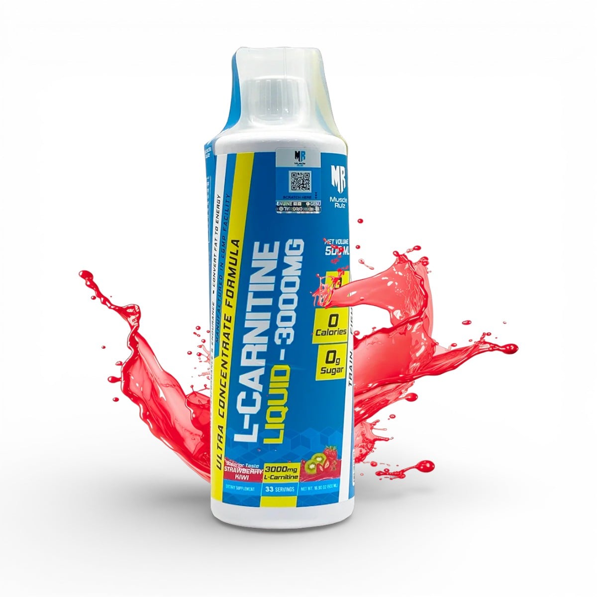 Muscle Rulz, L Carnitine 3000, Strawberry Kiwi, 500 ml