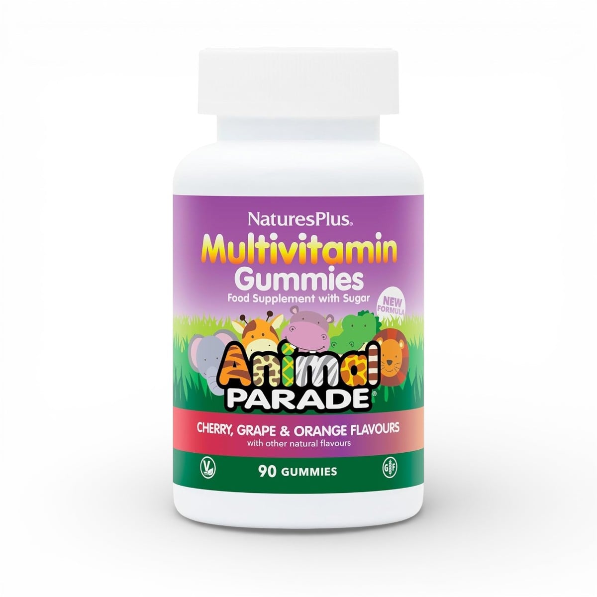 NaturesPlus, Animal Parade Multivitamin Gummies, Mixed Flavors, 90 Gummies