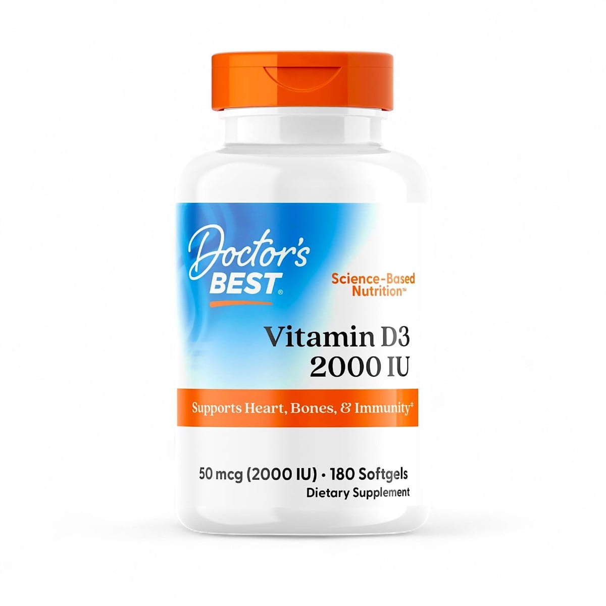 Doctor's Best, Vitamin D3, 50 mcg (2,000 IU), 180 Softgels