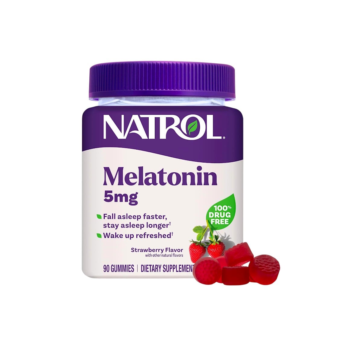Natrol, Melatonin Gummies, Strawberry, 5 mg, 90 Gummies