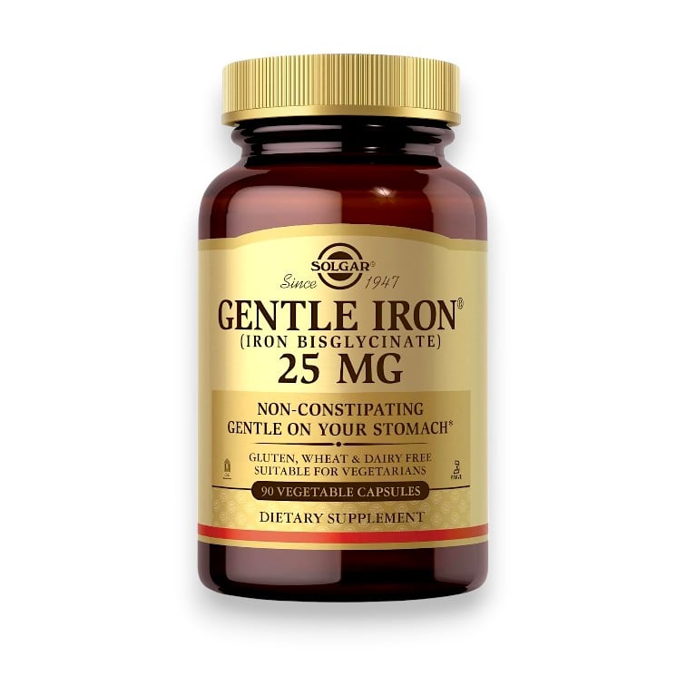 Solgar, Gentle Iron®, 25 mg, 90 Vegetable Capsules