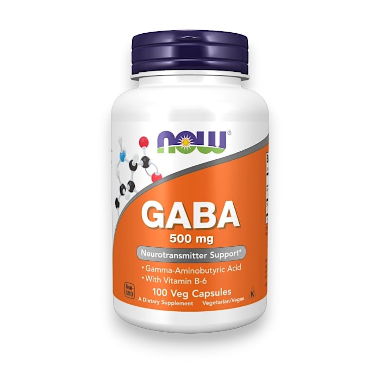 NOW Foods, GABA with Vitamin B-6, 500 mg, 100 Veg Capsules