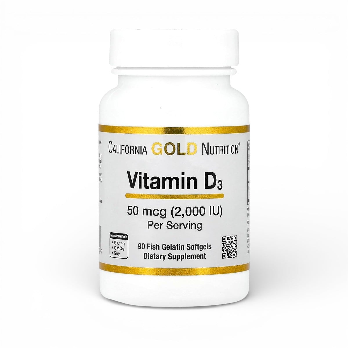 California Gold Nutrition, Vitamin D3, 50 mcg (2,000 IU), 90 Fish Gelatin Softgels