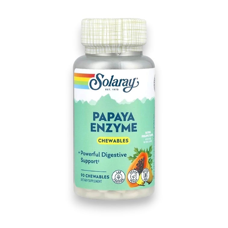 Solaray, Papaya Enzyme, Natural Pineapple, 90 Chewables
