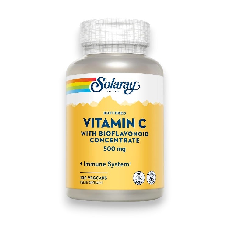 Solaray, Buffered Vitamin C with Bioflavonoid Concentrate, 500 mg, 100 VegCaps